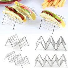 Волнистая проволока из нержавеющей стали 1 2 3 4 Taco Shell держатель стенд кухонные принадлежности Мексиканская подставка для пиццы Taco Holde из нержавеющей стали