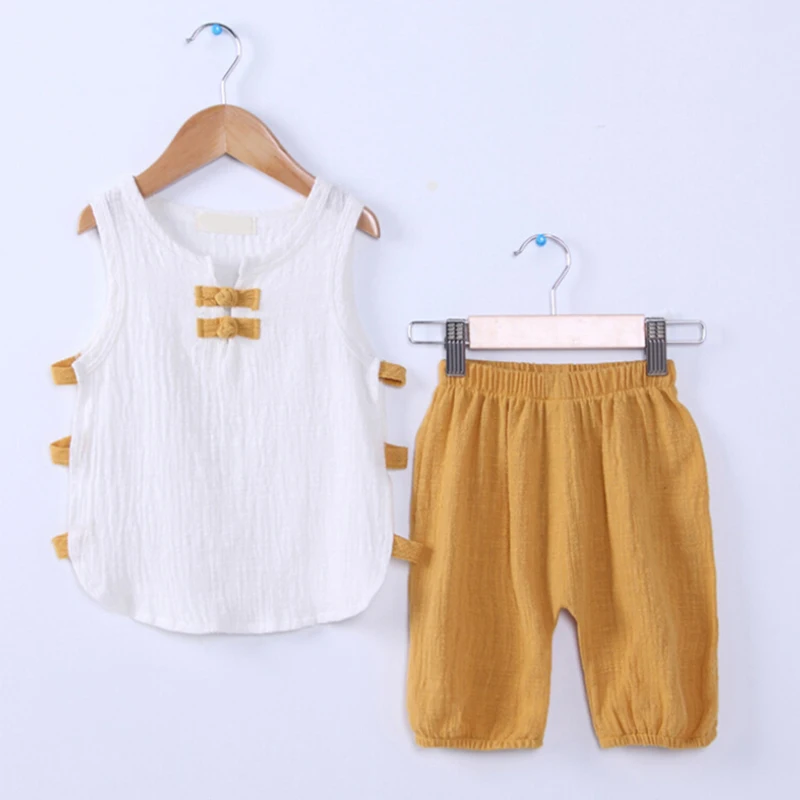 

Kid New Fashion Casual Summer Cute Baby Child Round Neck Tops +Pants