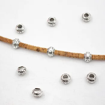 

30 Pcs for 3mm round leather Antique Silver Beads with Peaks jewelry supplies jewelry finding D-5-3-108