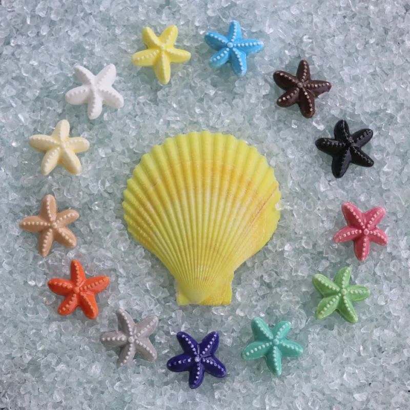 

Free Shipping(50pcs/lot)2 cm Mix Colors Ceramic Mini starfish Micro View DIY Classic Source Material Wishing Bottle Decorate