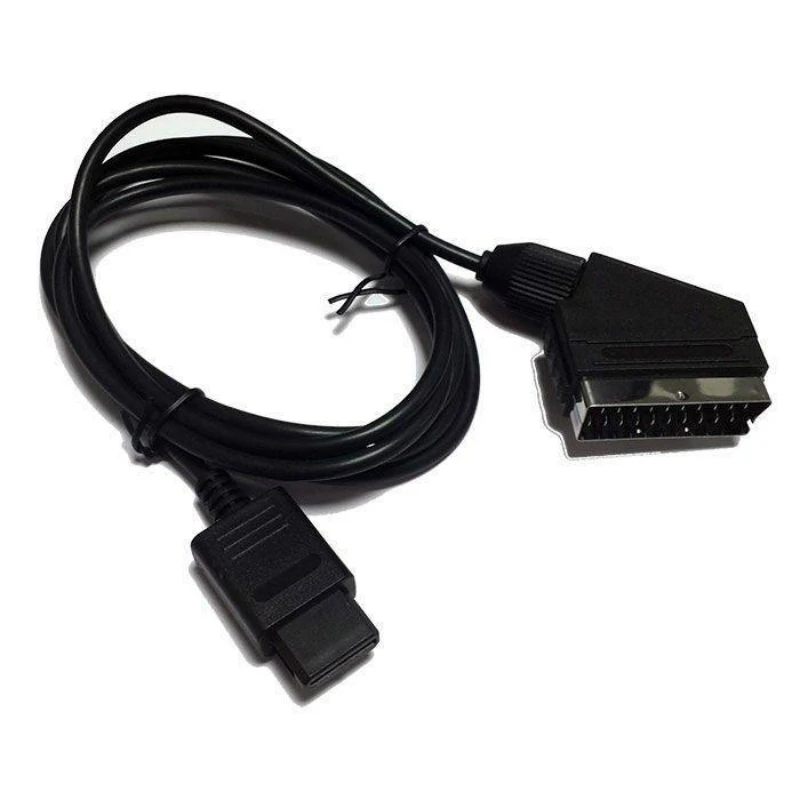 Elistooop черный ПВХ RGB Scart видео av-кабель шнур игровой 1,8 м RGB видео кабель для PAL супер для nintendo N64 NGC SNES