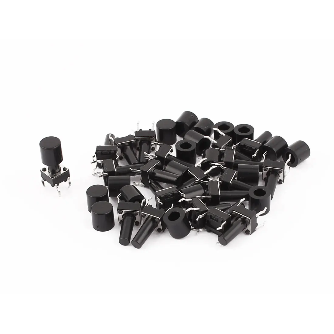 

UXCELL 20 Pcs 6X6x12mm Momentary 4Pin Push Button Micro Tactile Tact Switch W Cap Contact Momentary Switch Accessories