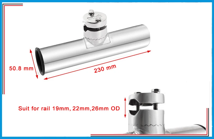 Регулируемое рельсовое крепление SS 316 Удочка стойка держатель полюс кронштейн поддержка с зажимом на рельсе от 3/4 до 1 дюймов лодочное оборудование