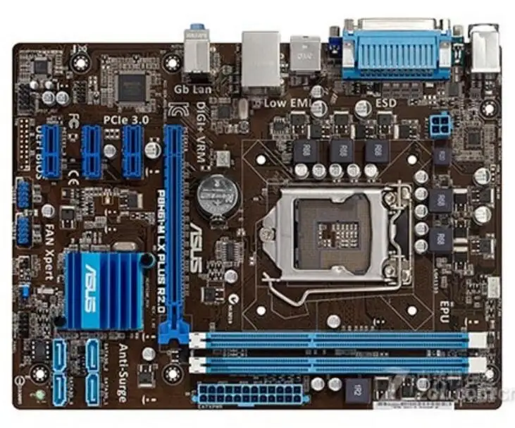 LGA1155 для ASUS 1155 LX PLUS R2.0 оригинальная б/у настольная H61 материнская плата DDR3 USB2.0