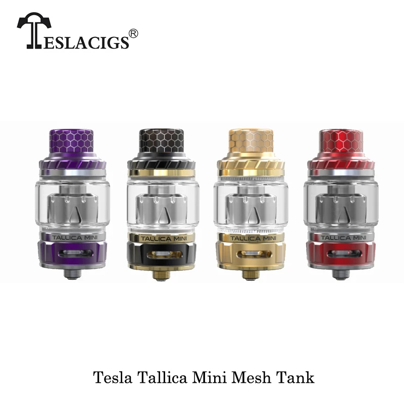 

Electronic Cigarette Tesla Tallica Mini Mesh Tank 4ml/6ml Sub ohm Tank with 0.18ohm Mech Coil Vape Vaporizer Fit Tesla Nano 120W