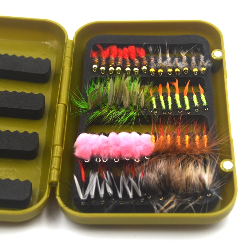 MNFT Fly Fishing Flies gold Trout Flies fly fishing insects Mixed Artificial Bait Variety of Fake Lure 5640Pcs Set Box (3)