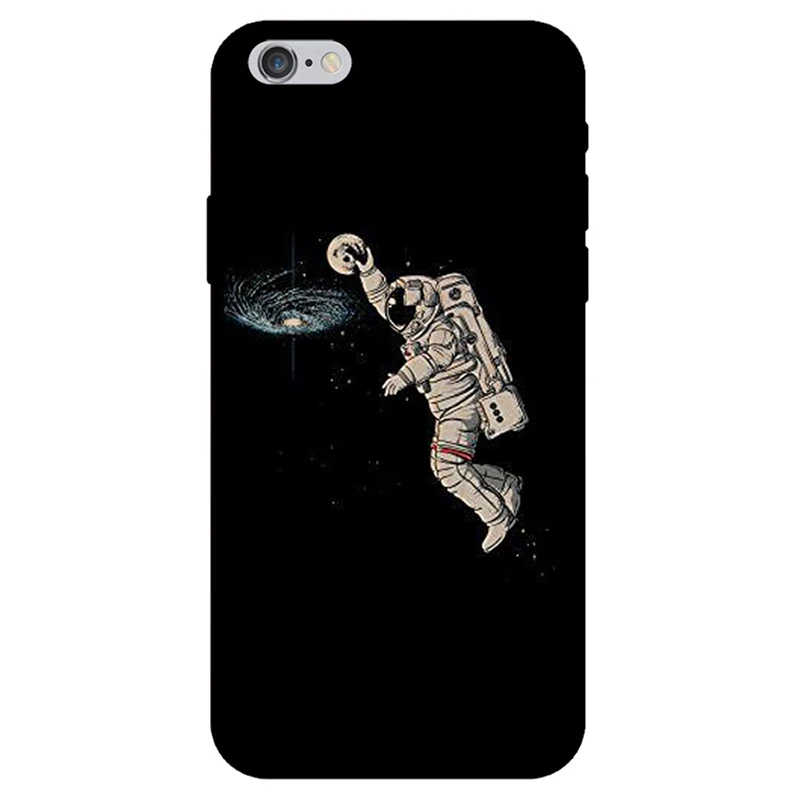 Funda de astronauta para funda de iPhone 8 espacio Luna planeta estrella suave TPU para iPhone 6 S 6 7 Plus 5S XS Max XR X Las mujeres de los hombres