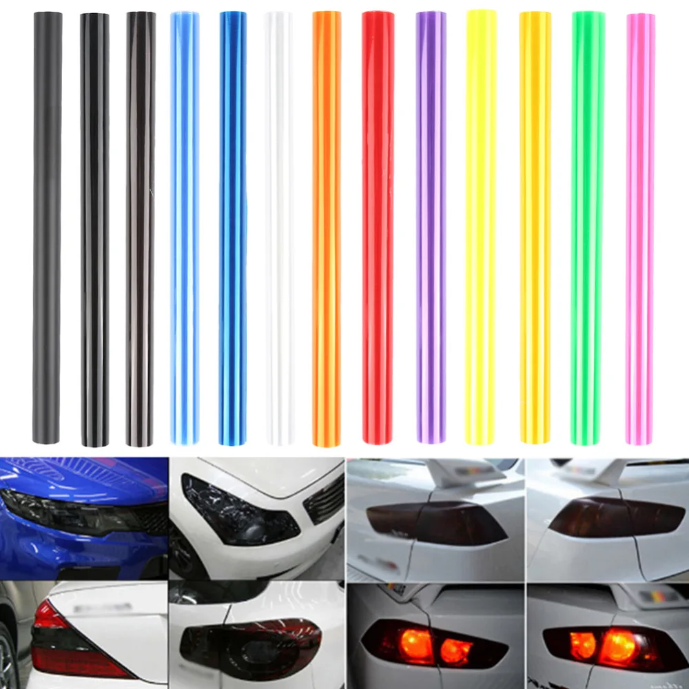 

30cm x 60cm Auto Car Tint Headlight Taillight Fog Light Vinyl Smoke Film Sheet Sticker Cover 12" x 24" car sticker Car styling