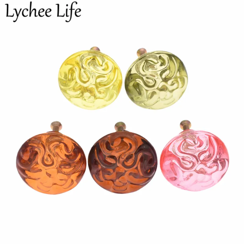 

Flower Shape Pull Handle 3.8cm Solid Color Acrylic Drawer Knob Pull Handles Modern Home Room Cabinets Accessories