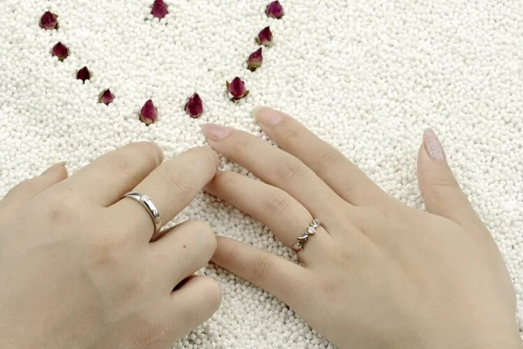 Uloveido Wedding Rings Pair Silver Color Engagement Couple Rings for Lovers Women and Men Jewelry Love Ring Dropshipping J001