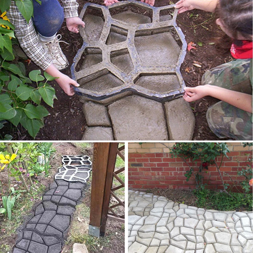 43x43cm Plastic DIY Path Maker Mold Manually Paving Cement Brick Molds for Garden Decor 43x43cm Plastic DIY Path Maker Mold Manually Paving Cement Brick Molds for Garden Decor