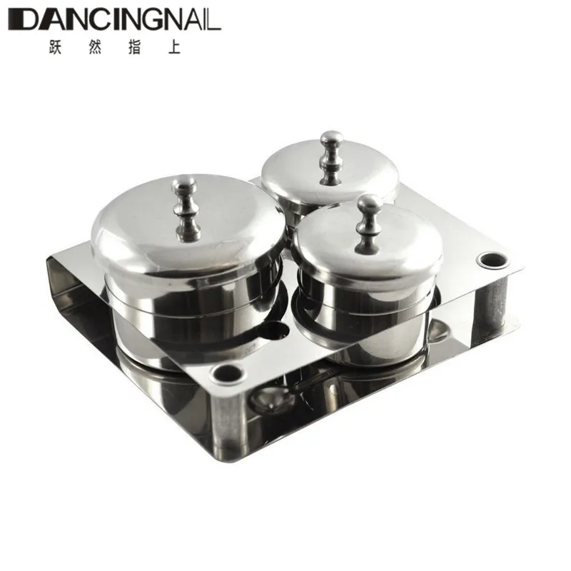 

3PCS Mini Stainless Steel Acrylic Nail Tips Cup Dappen Dish Liquid Powder Holder Container Professional Nail Art Equipment Tools