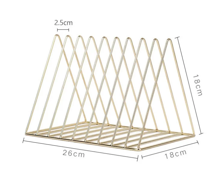 Скандинавский треугольник простой из кованого железа настольная подставка для хранения полка файл журнал книжный конец офисная стойка канцелярский Органайзер держатель