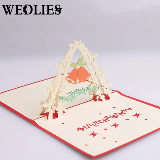 3d merry christmas invitation cards arch door bells greeting cards christmas invitations cards