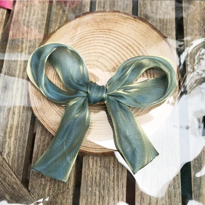 blue green Корейская версия детей прекрасный свежий лук зажим для волос милая девушка сторона с утка зажим для банкнот аксессуары волос - Цвет: blue green