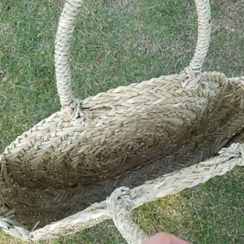 Women Straw Bags Female Summer Beach Handbag Lady Large Capacity Vintage Circle Bag Bohemian Handmade Weave Totes Bag SS3124 (4)