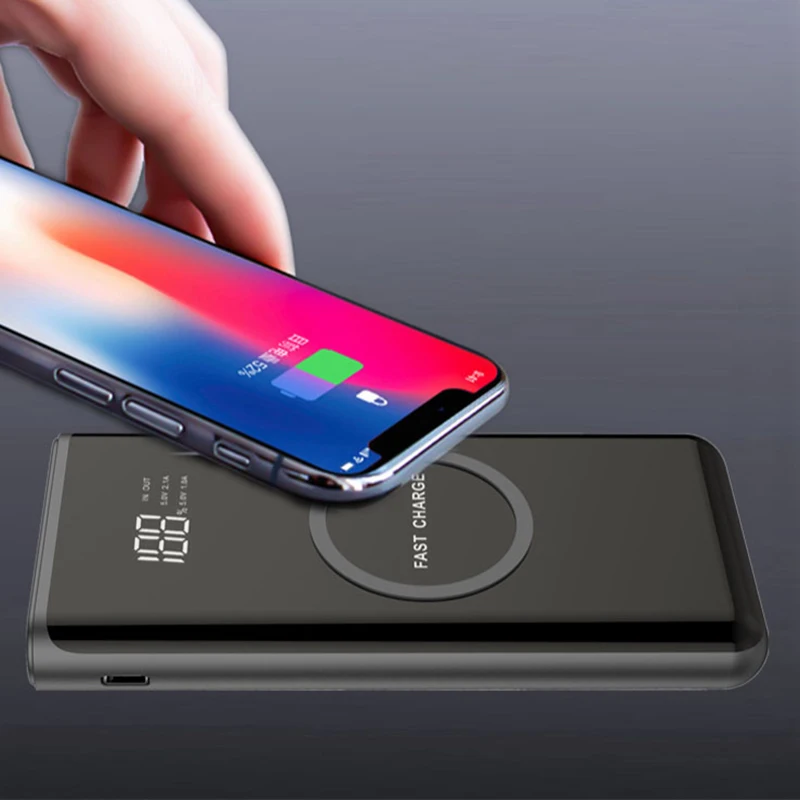 New Wireless Charging Power Bank 10000mAh External Battery Portable Mobile Backup Bank Charger Powerbank For iPhones Samsung New Wireless Charging Power Bank 10000mAh External Battery Portable Mobile Backup Bank Charger Powerbank For iPhones Samsung