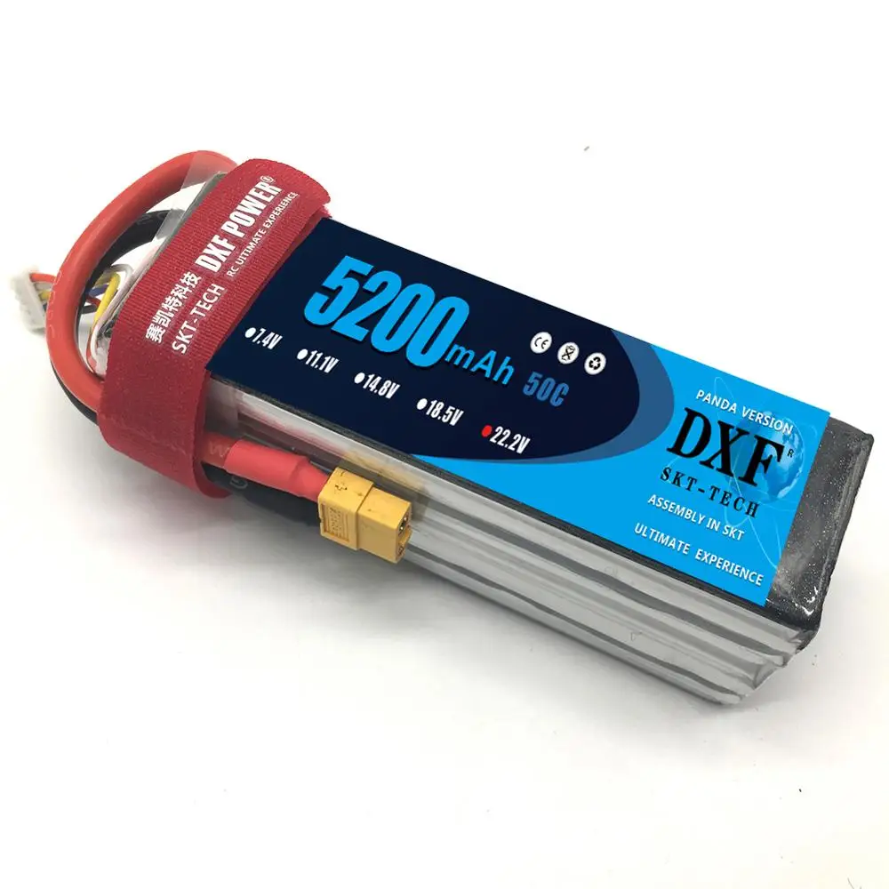 Аккумулятор DXF Lipo 22 2 в 5200 мАч 50C 100C 6S MAX60C T/XT60 LiPo Радиоуправляемый для радиоуправляемого вертолета автомобиля