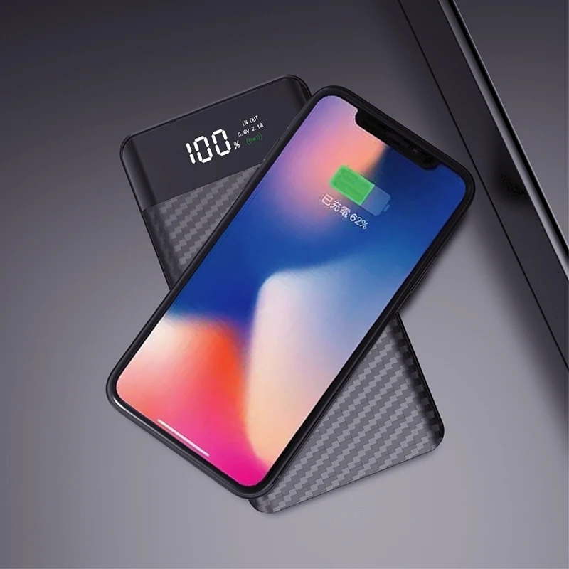 2018 QI Wireless Charging Power Bank 10000mAh Battery Wireless Charger Mobile Phone Charger Powerbank For iPhone X 8 Samsung S9