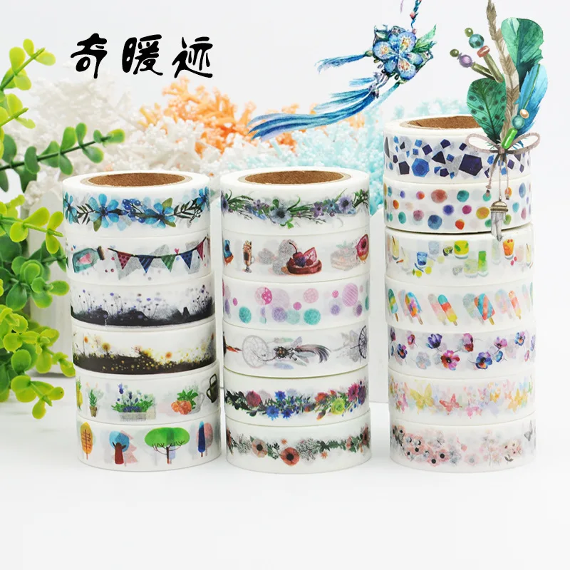 

(5 pieces/lot) Vintage Color Painting Washi Tape DIY Scrapbooking Adhesive Tape