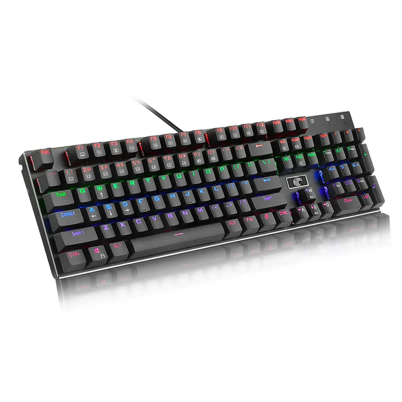 104 Keys NKRO USB Wired Mechanical Keyboard RGB Backlit Blue Switch Gaming Keyboard For PC Laptop Computer Game 104 Keys NKRO USB Wired Mechanical Keyboard RGB Backlit Blue Switch Gaming Keyboard For PC Laptop Computer Game