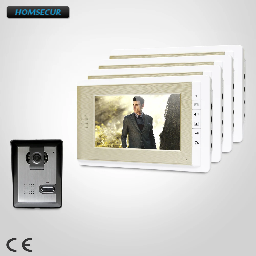 

HOMSECUR 7" Wired Video Door Entry Call System Electric Lock Supported for Home Security XC005+XM708-G