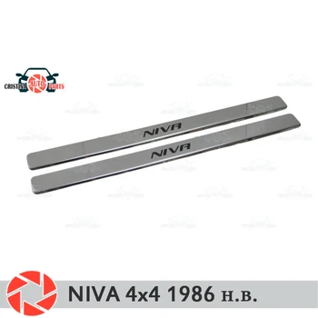 

Door sills for Lada Niva 4x4 1986-2018 step plate inner trim protection scuff car styling decoration long black letters version
