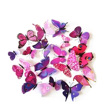 OULII 12 шт. Милые 3D бабочка белая доска магниты на холодильник художественная комната декоративные изделия для стен DIY