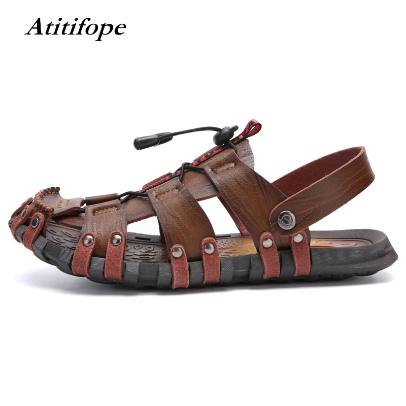 mens enclosed toe sandals