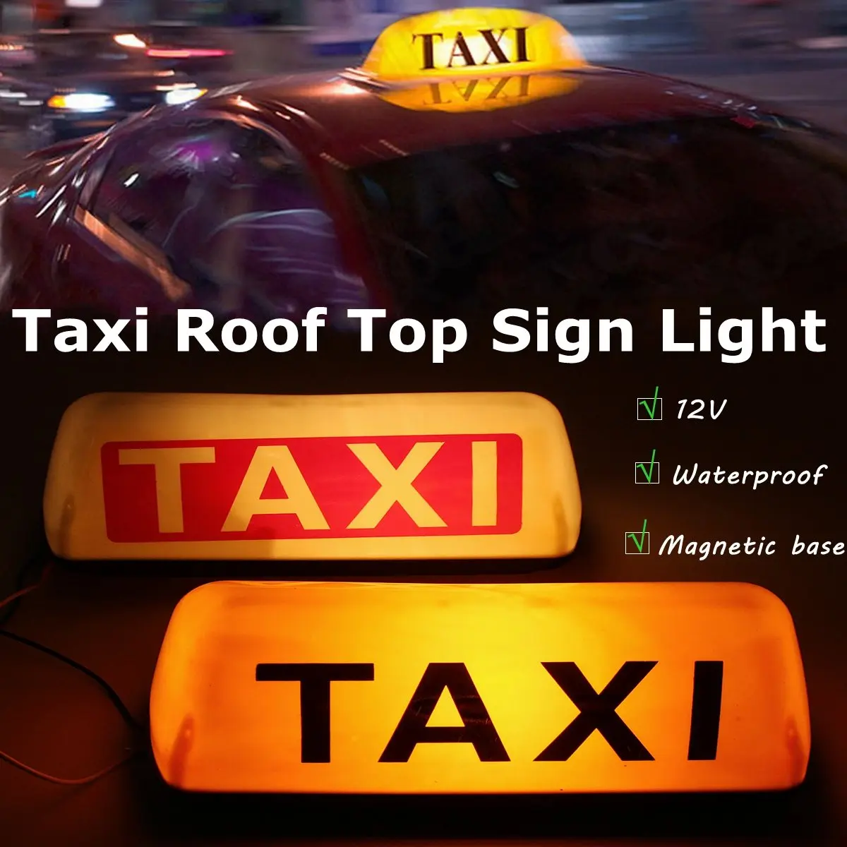 

i Roof Waterproof Sign Magnetic imeter Cab Top Lamp 12V DC Light