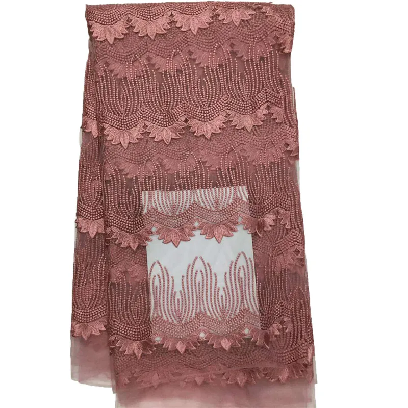 

New Arrival 2018 African Lace Fabric for Wedding Nigeria Lace Embroidery Tulle High Quality Pink Net Lace Fabrics X872-3