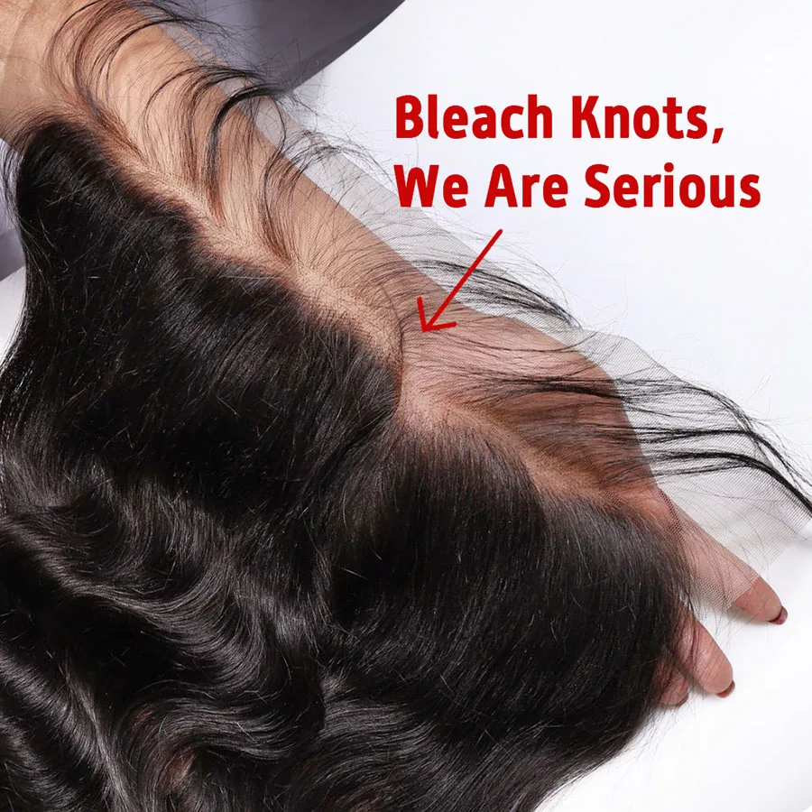 Brazilian Body Wave 13*6 Ear to Ear Lace Frontal Closure Remy Hair Deep Part Pre Plucked Baby Hair Lace Frontals Bleached Knots