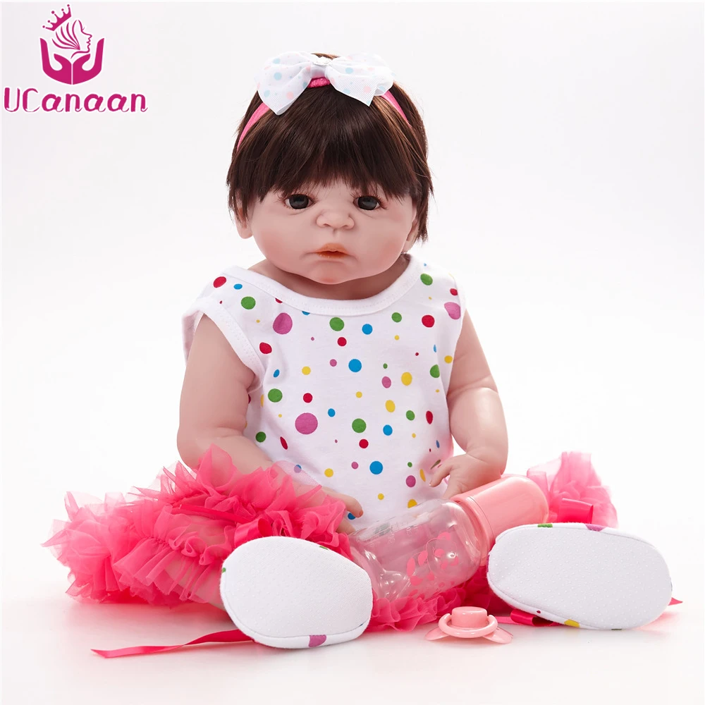 

UCanaan 55CM Baby Alive Dolls Newborn Reborn Baby Doll Kids Toys Silicone Vinyl Body Best Birthday Gifts for Chrildren