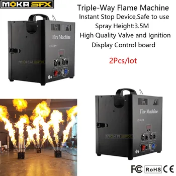 

2Pcs /lot180W 3Heads DMX Spray Fire Machine Stage Flame Machine Fire Thrower Professional Stage Lighting Effect Flame Projector