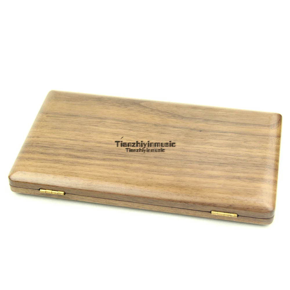 Free Ship Handmade Wood Leather Saxophone Reeds Case Box Hold