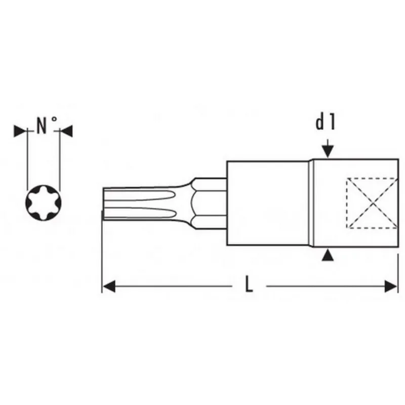 Эксперт E030120 Glasses отвертка 1/4 "Torx hollow T8|Отвертка| |