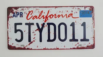 

1 pc California tin sign plate US American car license plaques man cave garage sign