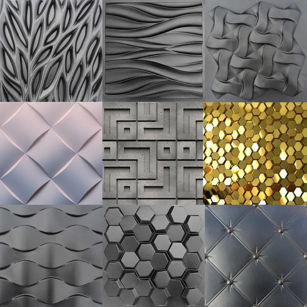 3D Plastic Molds For 3D Tile Panels Mold Plaster Wall Stone Wall Art
