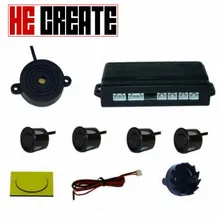 ELE CRIAR 4 Sensores De Estacionamento Kit De Sensor De Estacionamento Buzzer Sistema reverso Radar Backup Som Alerta Sonda Indicador 12 V 10 cor