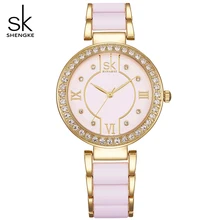 SK Women New Gold Simulated ceramics Design Bracelet Fashion Style Watches Women’s Quartz Colck Watch Ladies Quartz-Wristwatches
