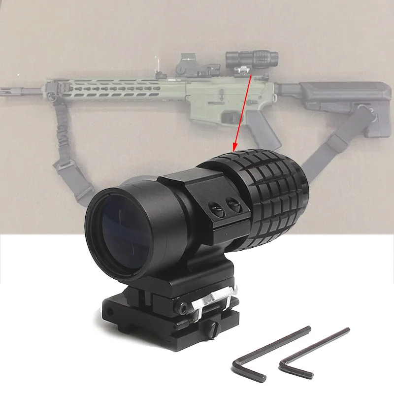 

Tactical 3X Magnifier Scope Sight with Flip To Side 20mm Rail Mount Scopes For Picatinny Rail Airsoft Rifle Accessories
