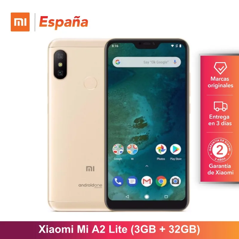 [النسخة العالمية ل اسبانيا] شياو mi mi A2 لايت (ميموريال الغائر دي 32 GB ، RAM دي 3 GB ، كامارا المزدوج دي 12 + 5 MP) موفيل