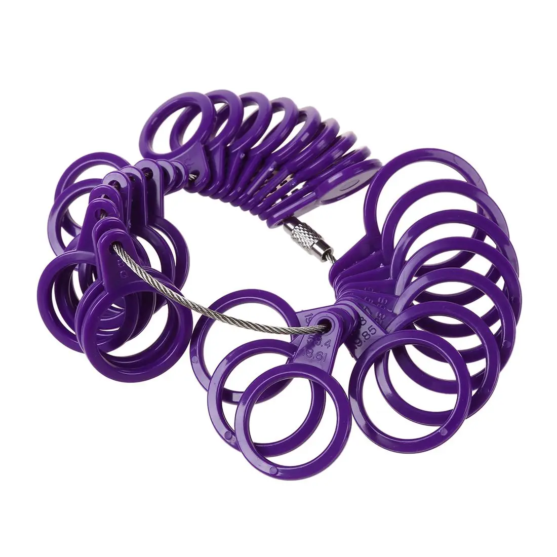 US пластиковый измеритель пальца кольцо масса 3-13 набор фиолетовых ювелирных инструментов