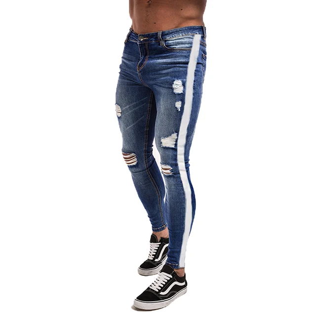 Gingtto Men Stretch Skinny Fit Jeans Ankle Tight Super Stretchy Cotton