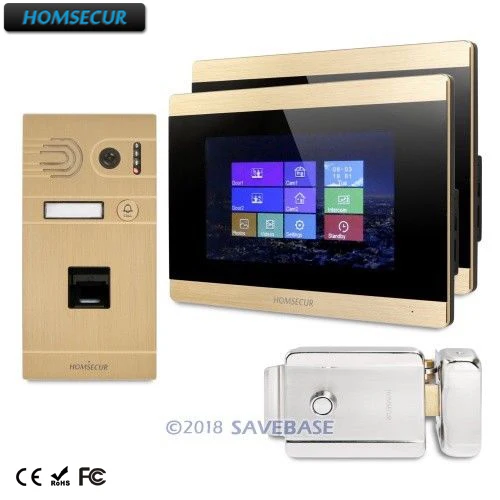 

HOMSECUR 7" Wired Video Door Entry Security Intercom Electric Lock+Keys Included BC061-G+BM715-G