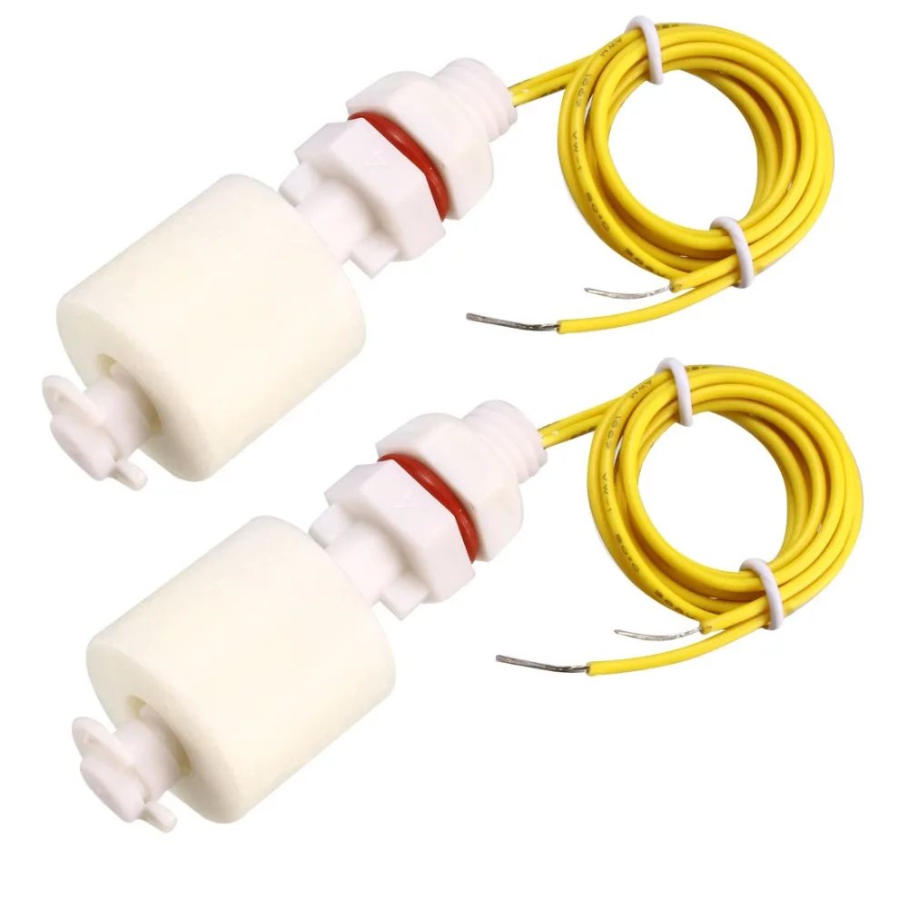 

UXCELL 2pcs PP Float Switches M10 57/66/100mm Fish Tank Vertical Liquid Water Level Sensor Plastic White or Blue Rating 10W
