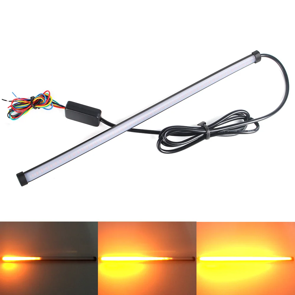 

Newest Sequential Flow Daytime Running Light White Amber Yellow/Red DC 12V Switch back DRL Daylight with Turn Signal Car Styling