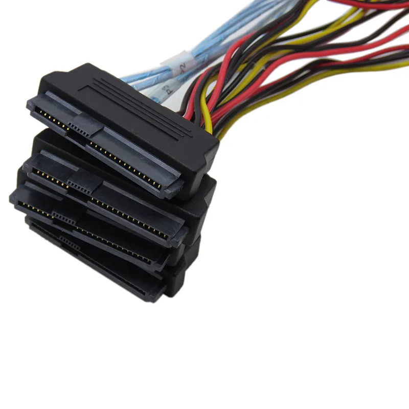 sas sata cables for HDD server Display card MINI SAS 4i SFF-8087 36Pin To 4 SAS 29Pin Sff 8482 +4pin power cable 1m