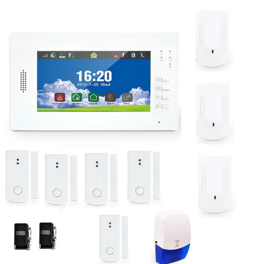 7 inch Touch Screen GSM Alarm DIY System with 868Mhz Wireless Home Security Alarm Backup Battery Free Android & iOS APP Control_1