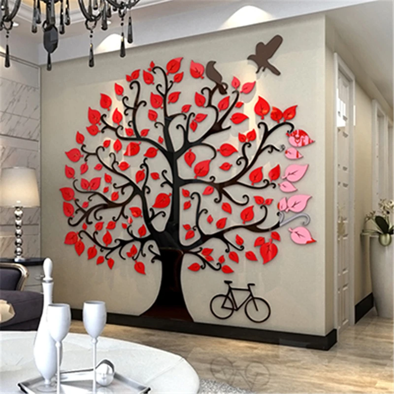 Купить декоративную наклейку. Объемный декор стен. Дерево на стене. Декоративное дерево на стену. Украшения для стены.
